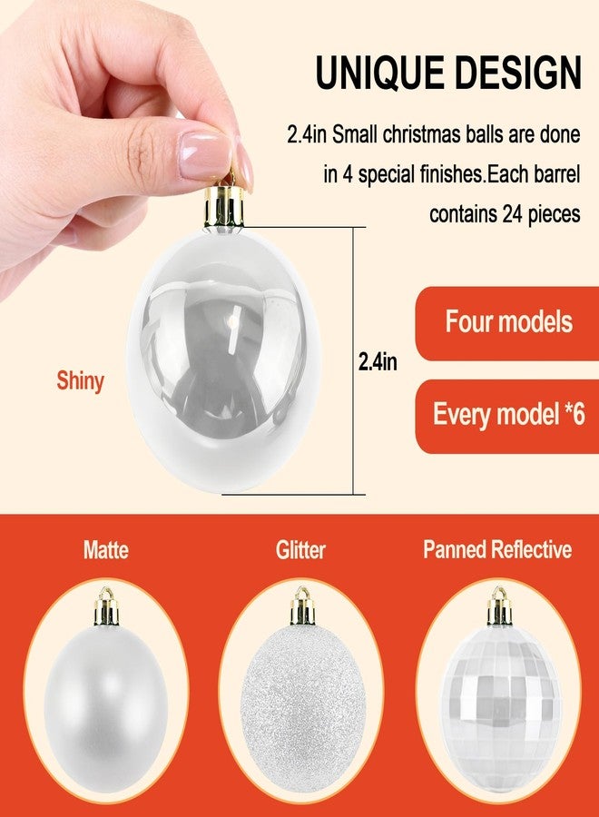 Leuceiy 2.36" Christmas Balls Christmas Tree Ornaments Shatterproof Plastic Holiday Ornament Festival Hanging Ball Holiday Decorations Set of 24pcs - Image 3